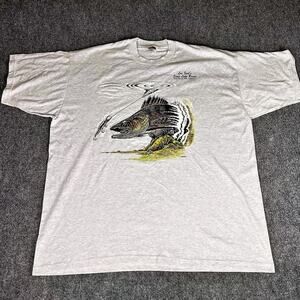 Vintage grey fishing t shirt fishing